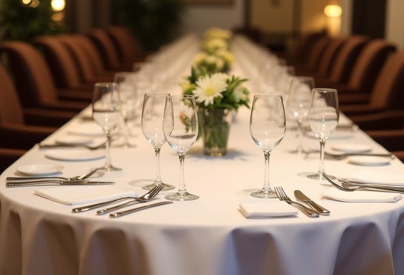 Elegant table setting for a private event at Kapana Kitchen.