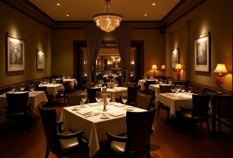 Interior view of Kapana Kitchen restaurant with elegant setting.