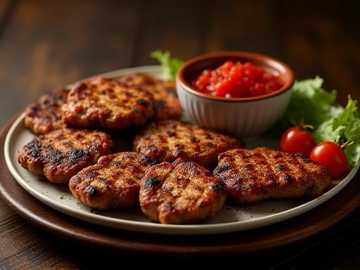 Grilled Kebapcheta and Kyufte with sides